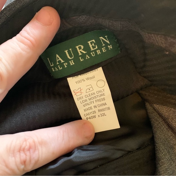 Lauren Ralph Lauren dark gray thin knit 100% wool flat front men’s pants Sz 40 - Picture 9 of 9